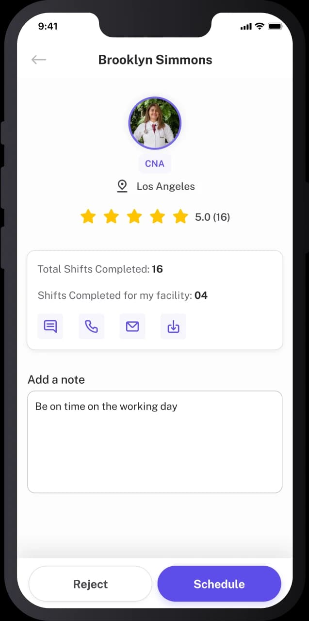 Facility App Profile Screen