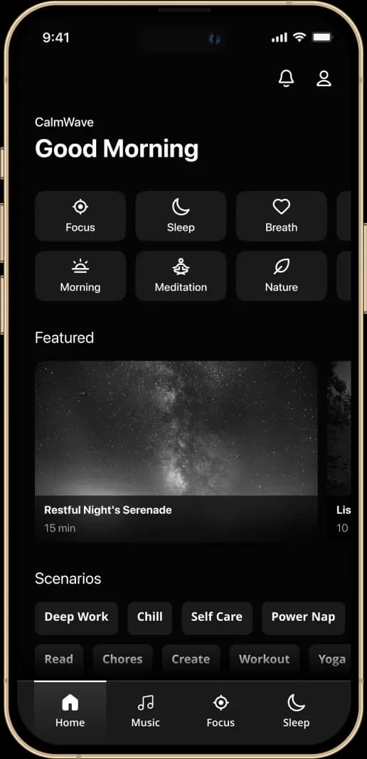 SolGuruz Meditation App Home Screen