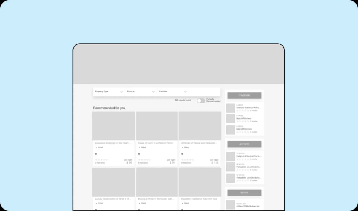 Online Travel Portal Wireframe	4