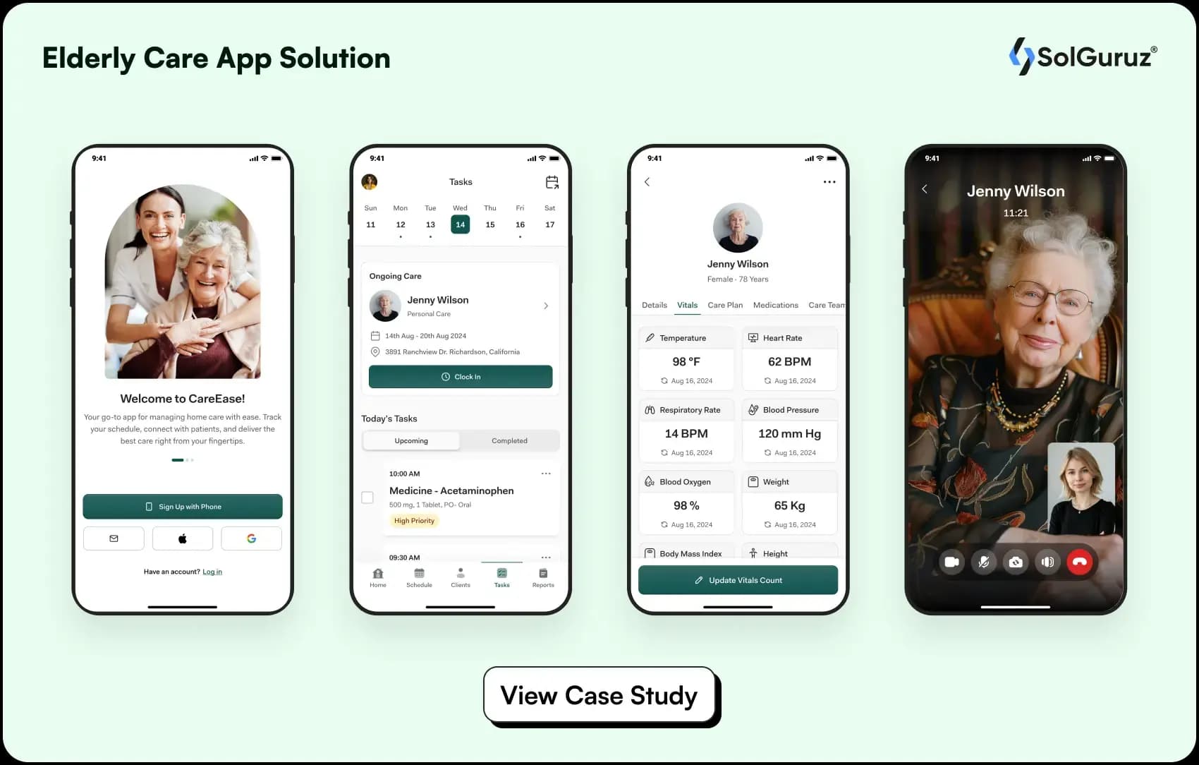 elderly care app development solution