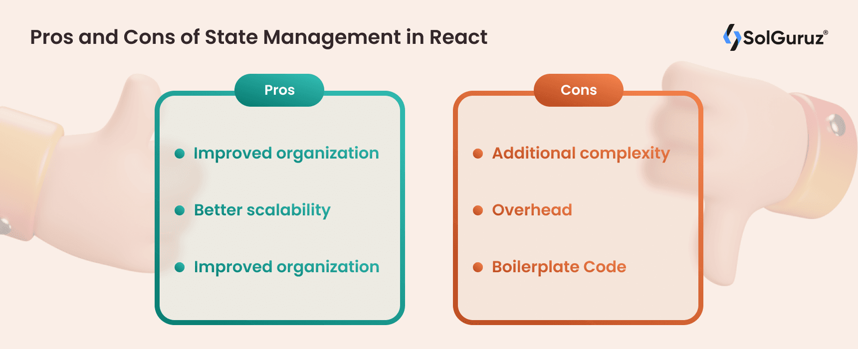 Pros and Cons of State Management in React