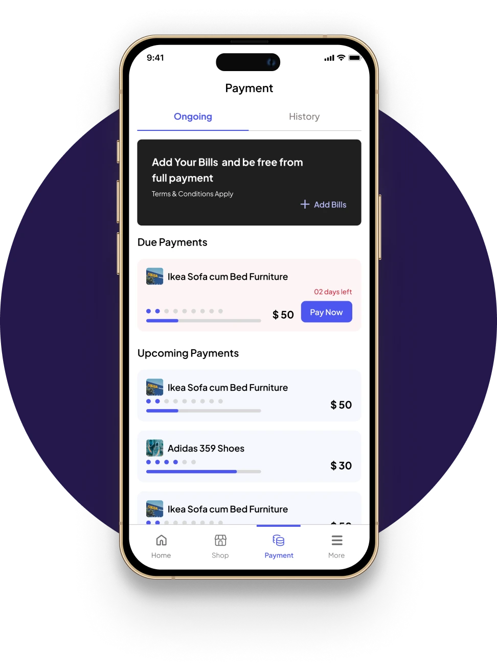 SolGuruz FlexiPe Online App UI Design Payment Screen