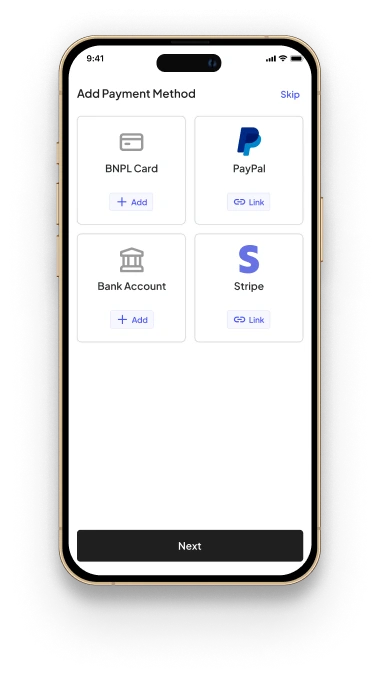 Flexipe Online App Add Payments Screen