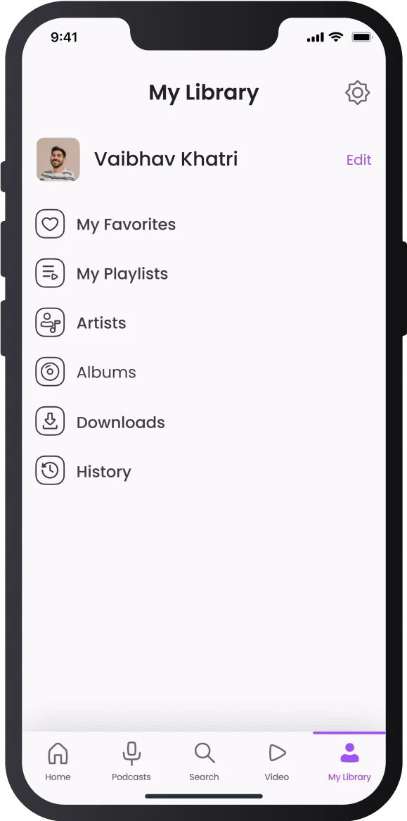 Jalso App Music Library screen