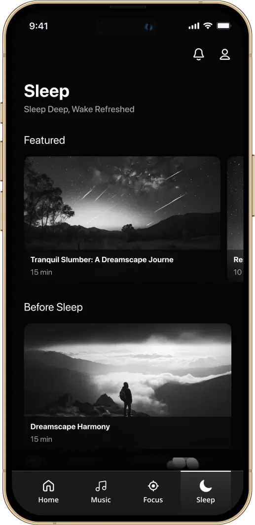 Solguruz Meditation App Aleep Screen