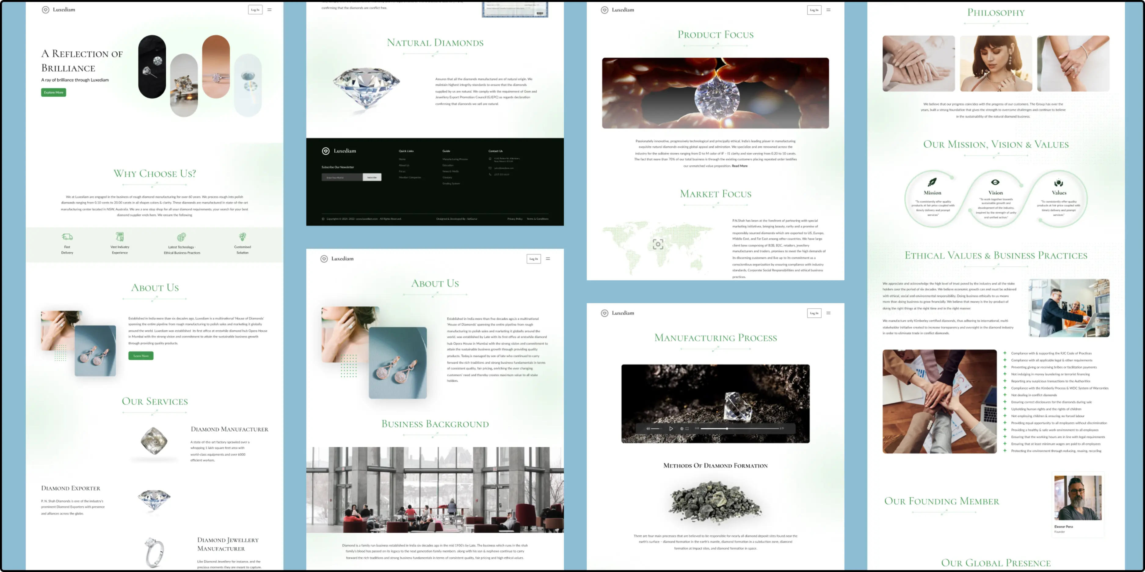 SolGuruz Diamond Jewellery Website Visual Design