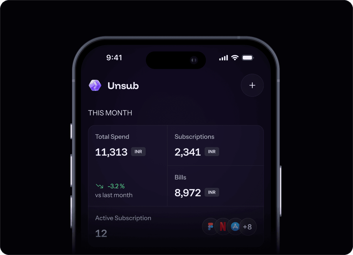 Unsub dashboard screen