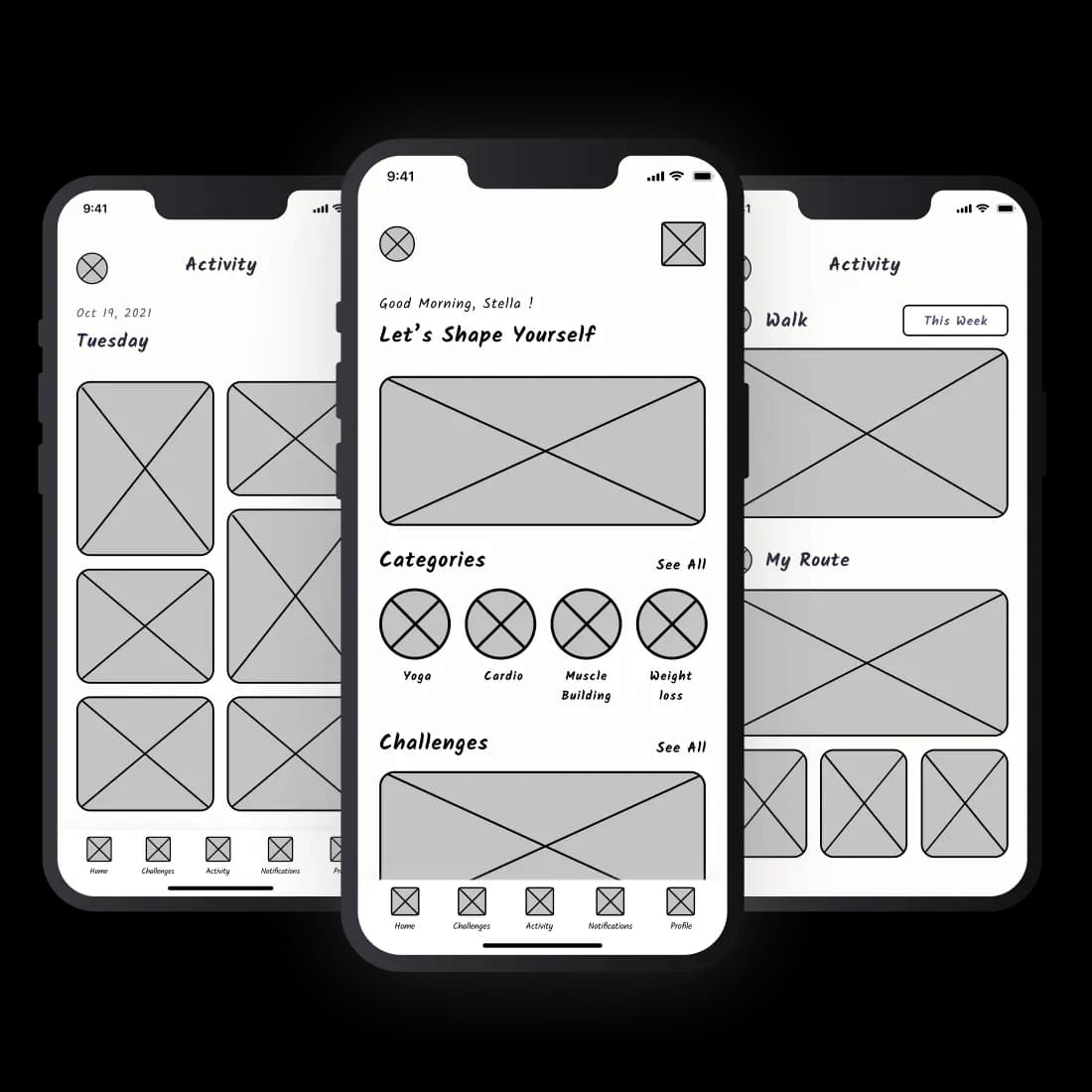Low-fidelity Wireframes Design
