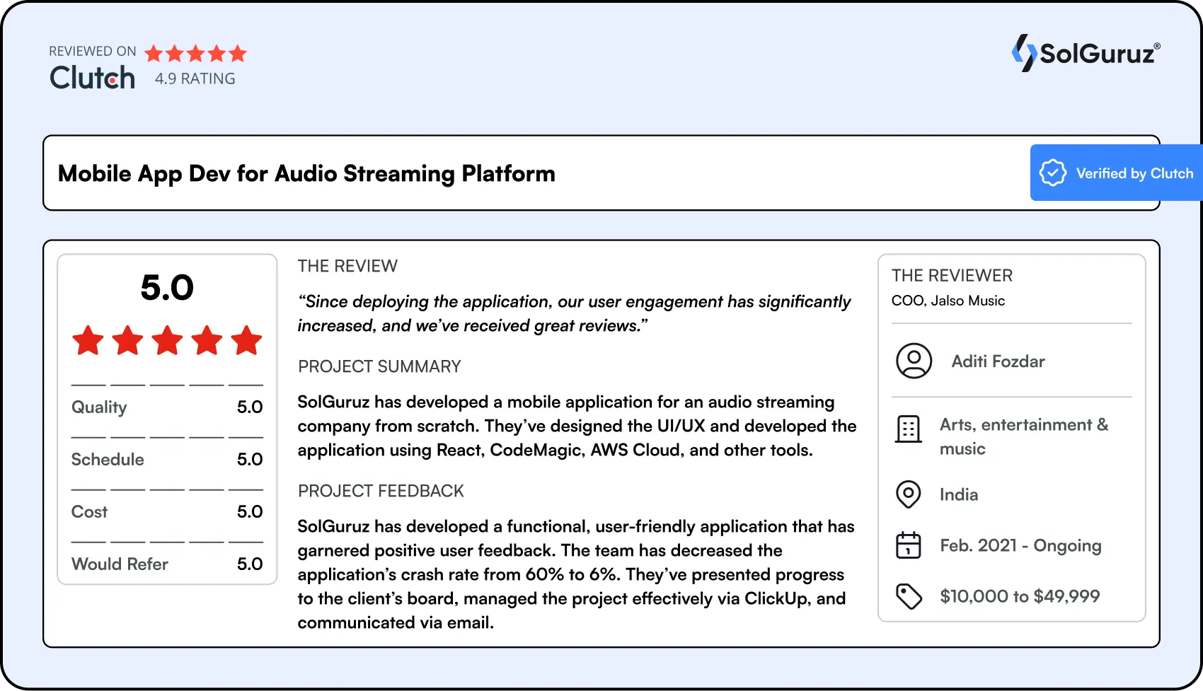 mobile app dev for audio streaming platform