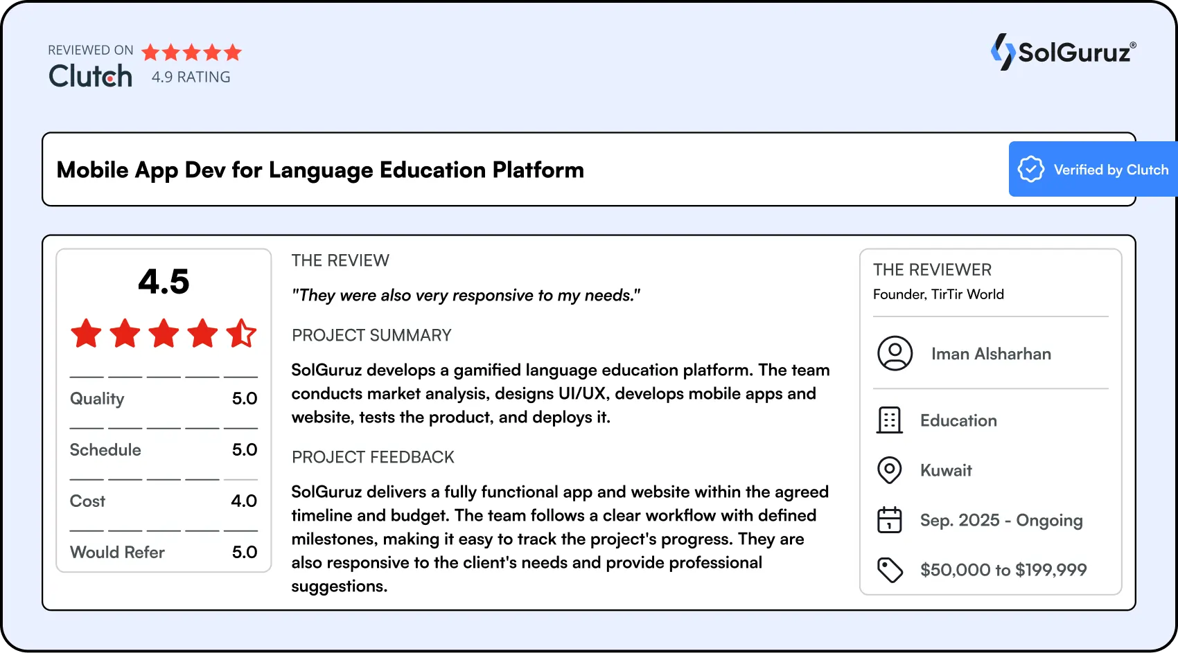 mobile app dev for language education platform