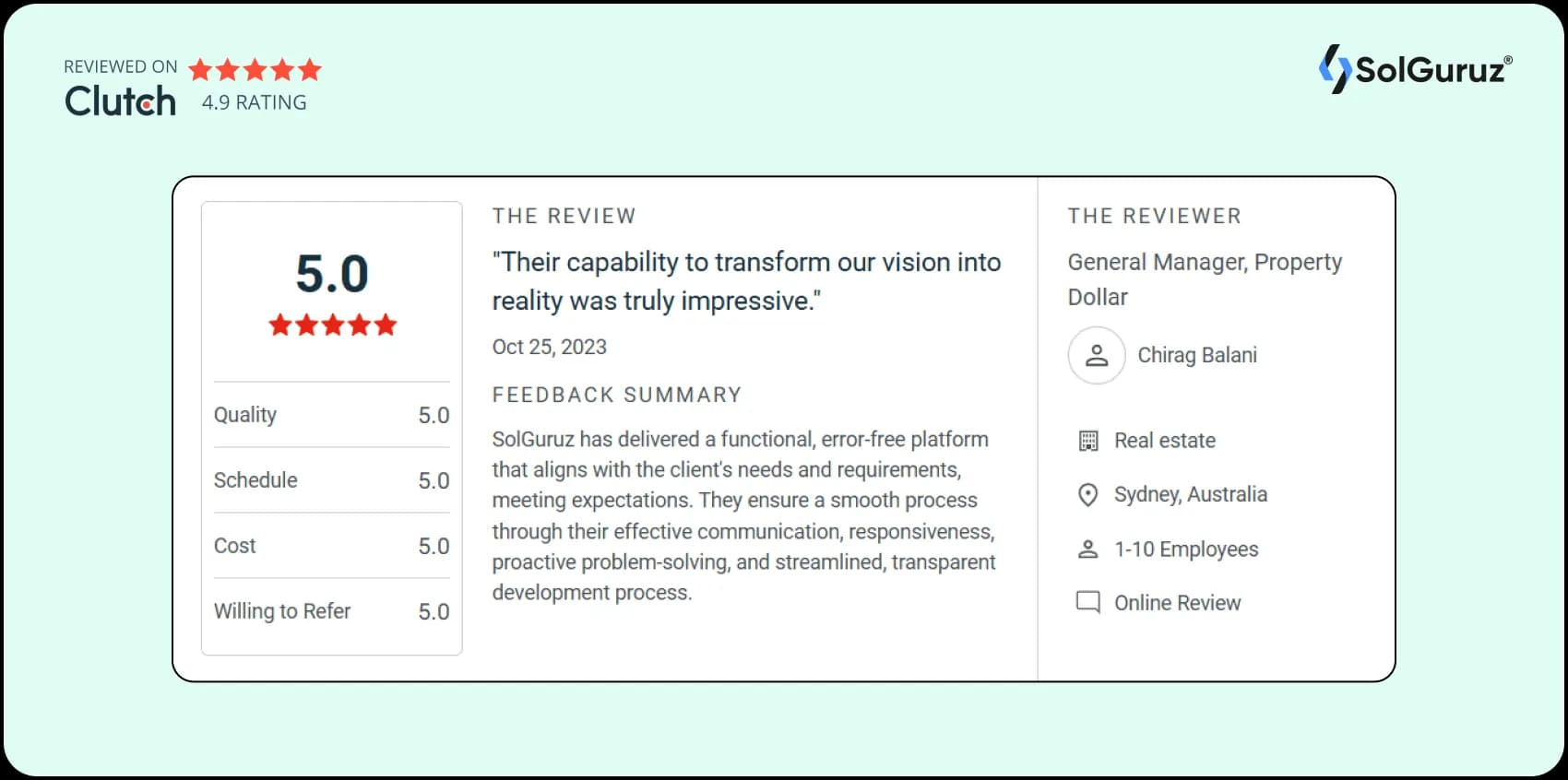 clutch review for real esate app development