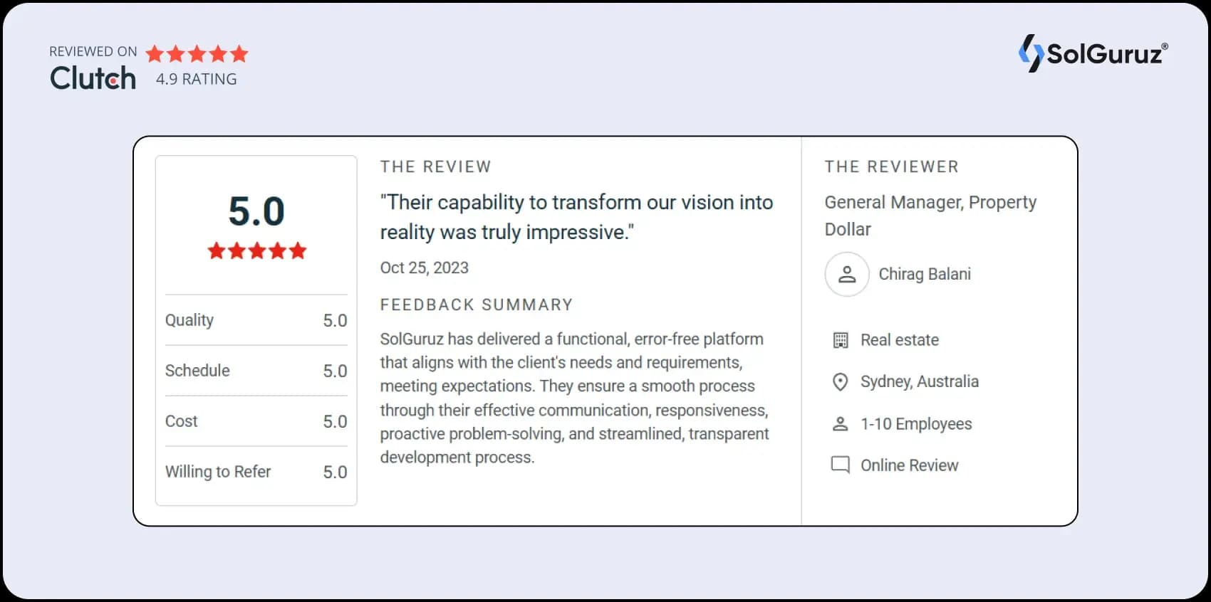 clutch review for real esate app development
