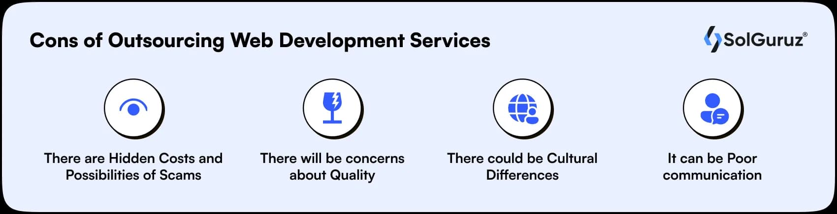 cons of outsourcing web development services