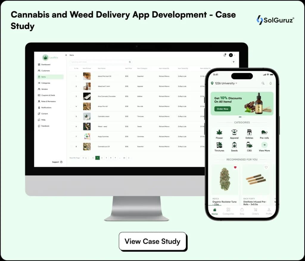 cannabis and weed delivery app development case study