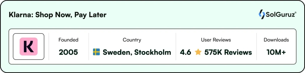 Klarna Shop Now Pay Later App