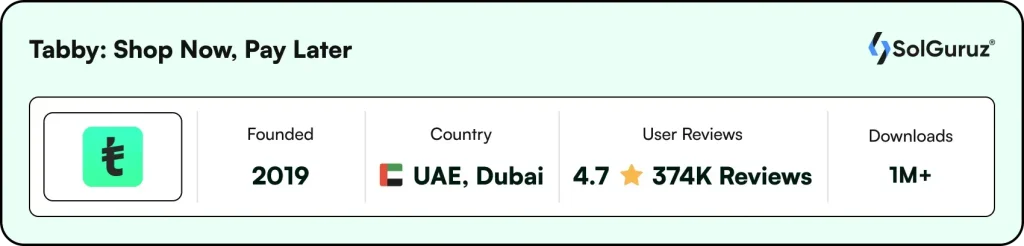 Tabby Shop Now Pay Later App