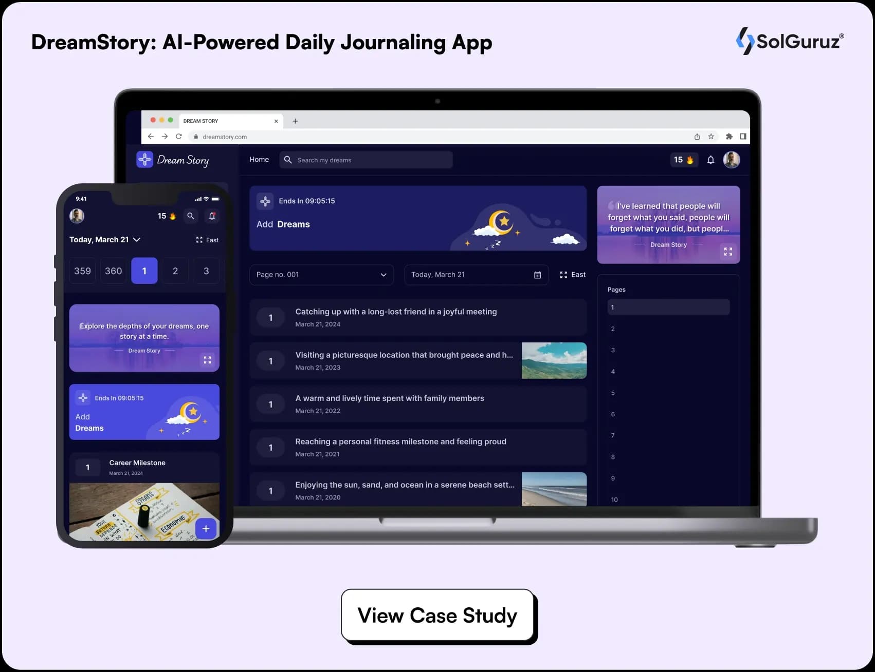 dreamstory ai powered daily journaling app