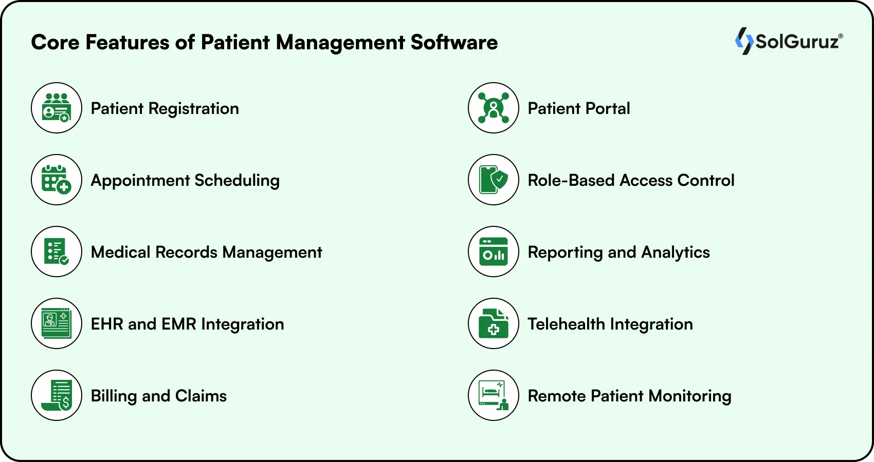 core features of patient management software