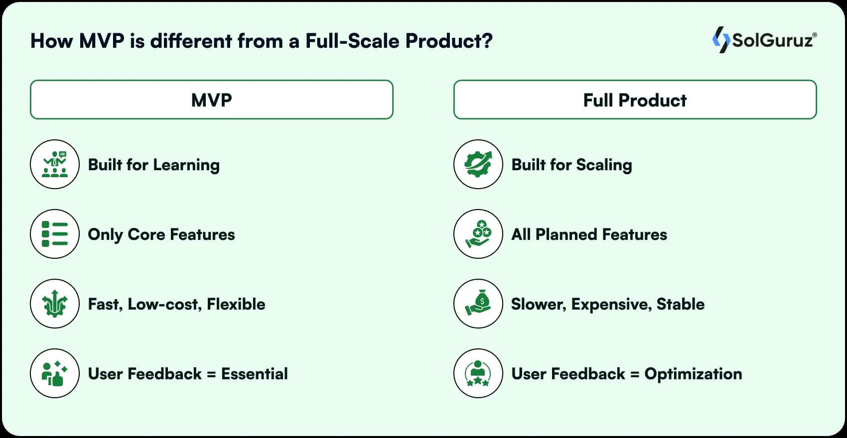 how mvp is different from a full scale product