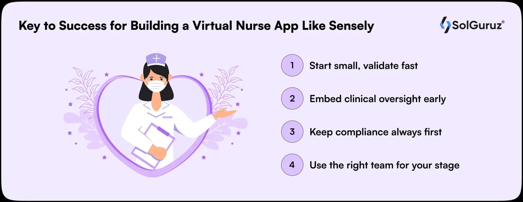 key to success for building a virtual nurse app like sensely
