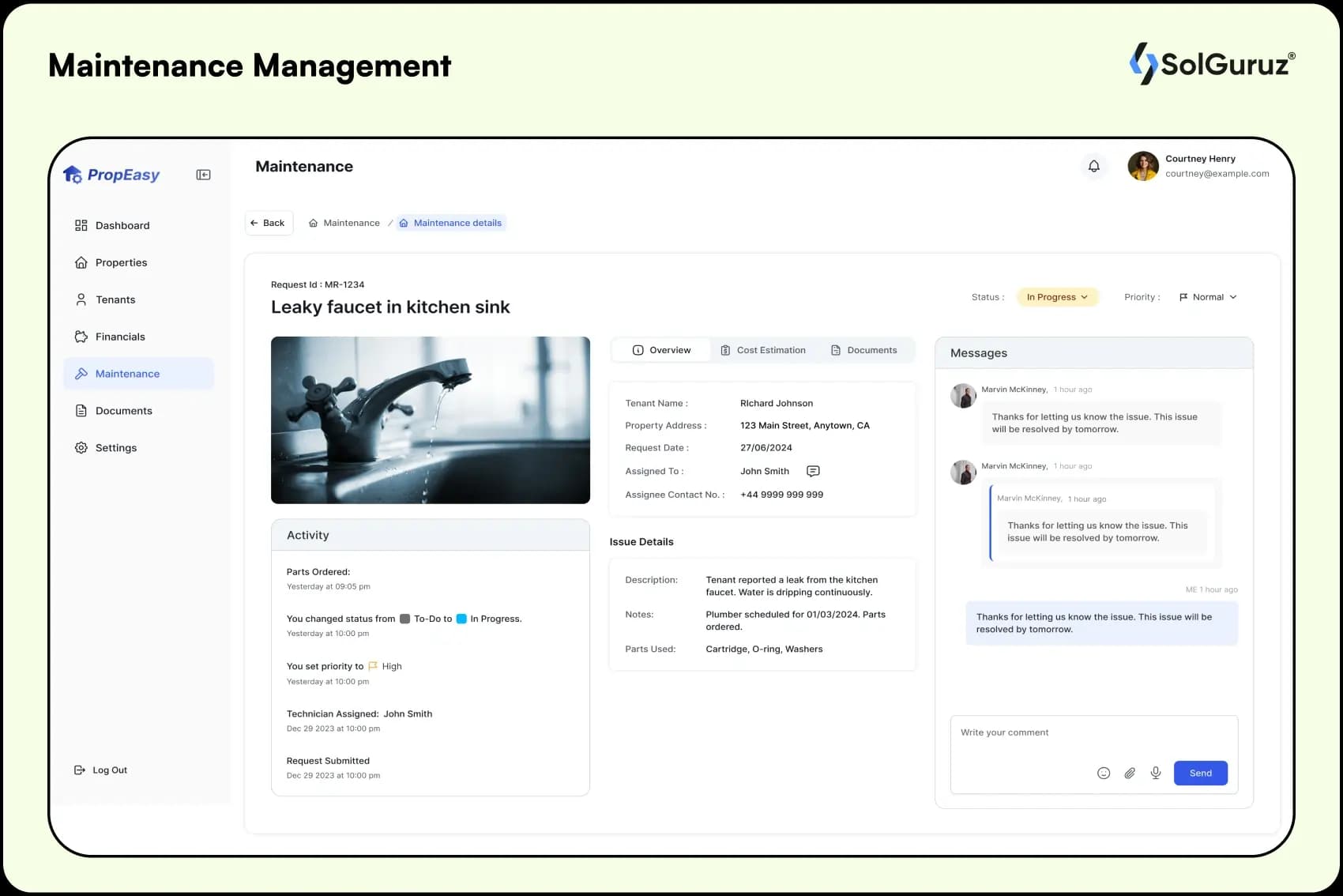 maintenance management in property management system