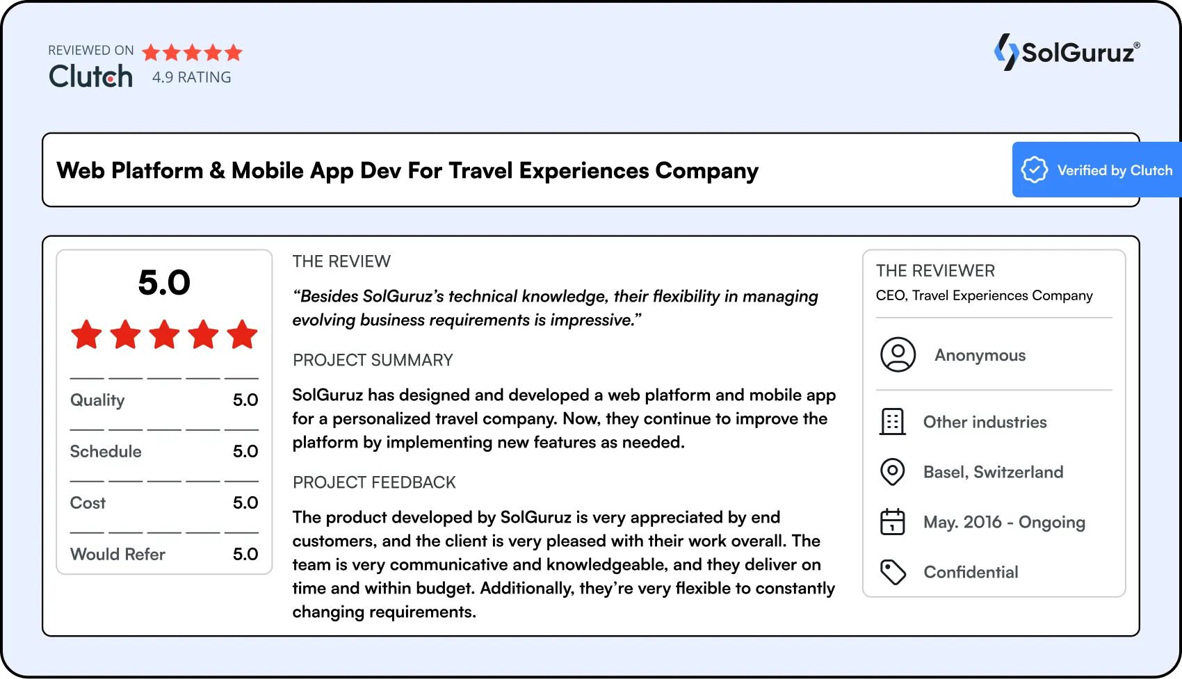 web platform and mobile app dev for travel experiences company
