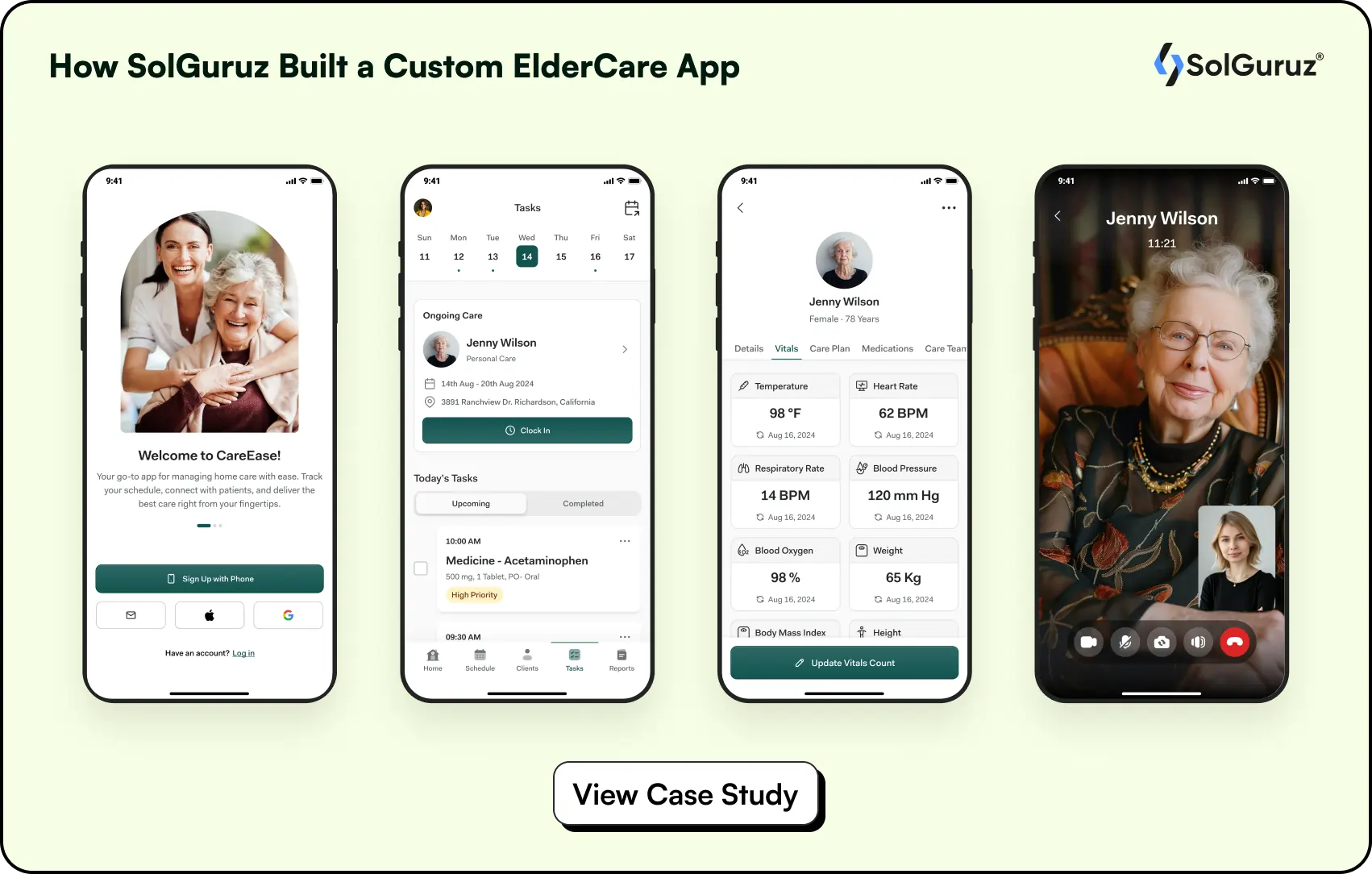 solguruz built a custom eldercare app