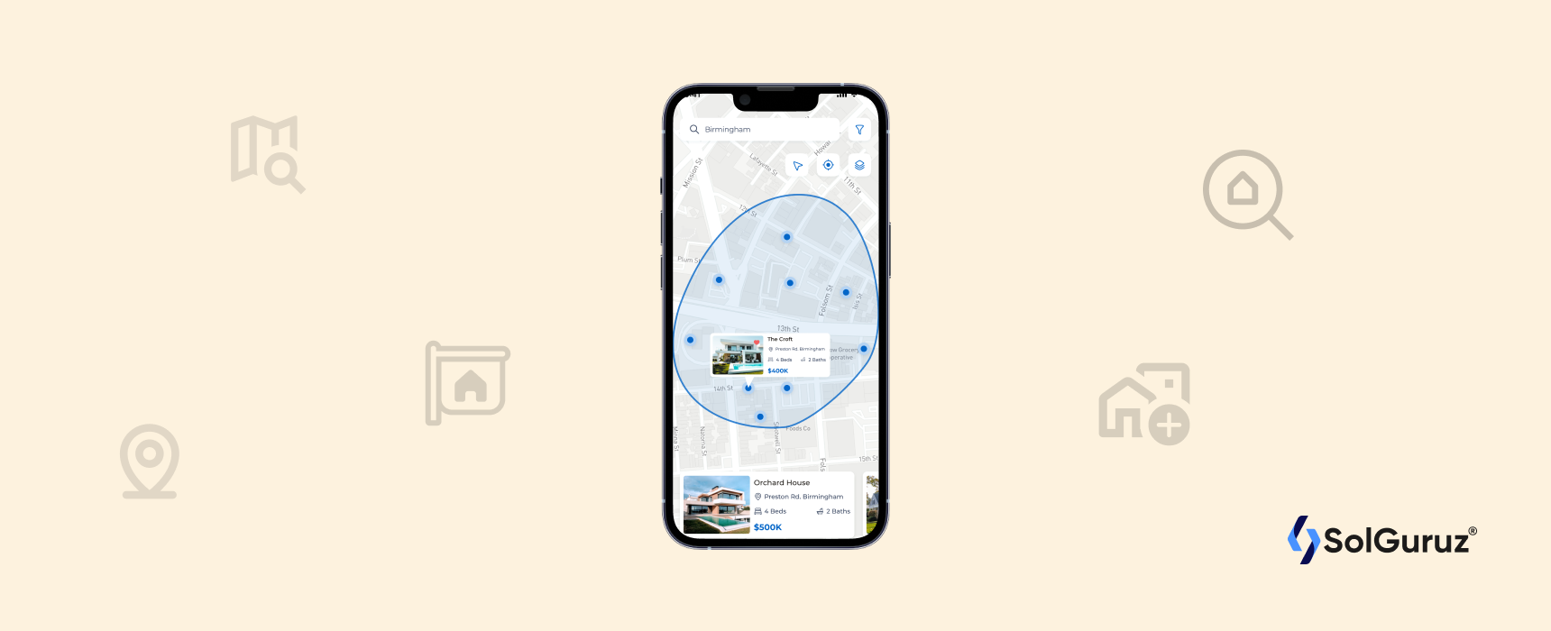 Give your customers the convince of a Map view in a real estate mobile app