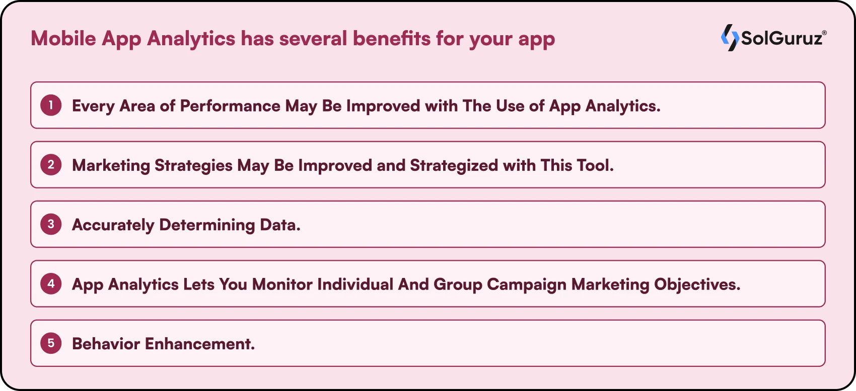 Mobile App Analytics has several benefits for your app