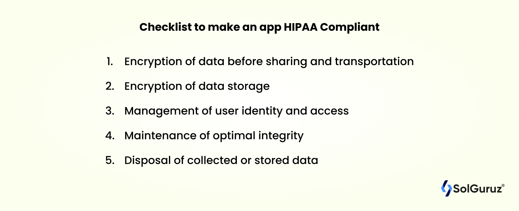 Checklist to make an app HIPAA Compliant