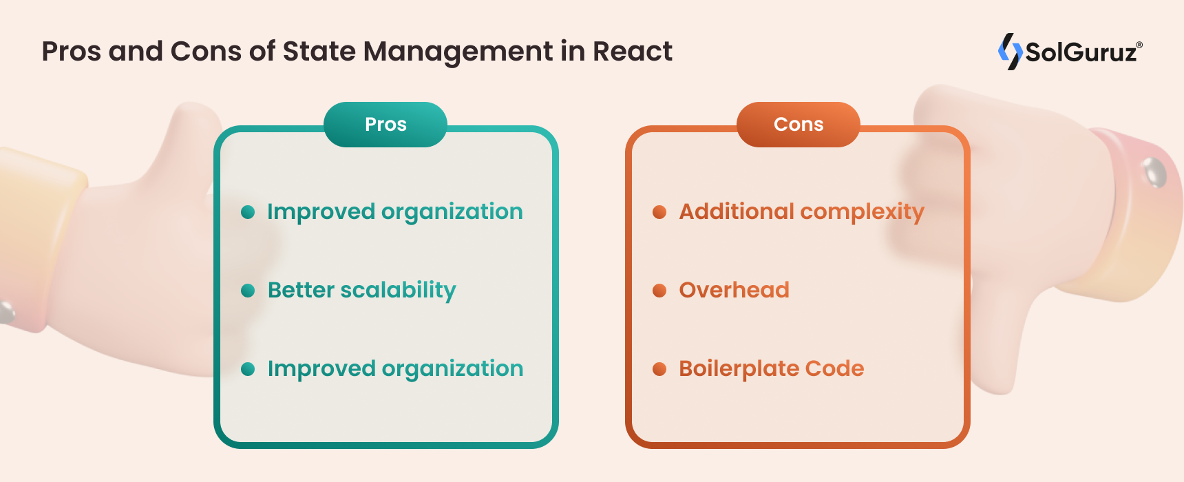 Pros and Cons of State Management in React
