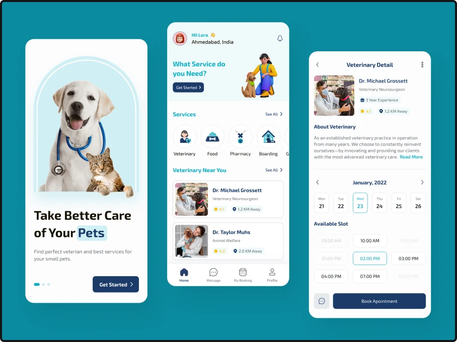 Online Pet Care App design and development