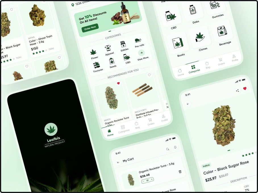 Weed delivery app design and development