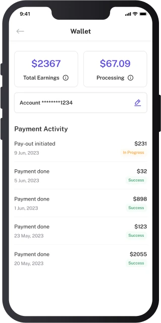 Clinician’s App Wallet Screen