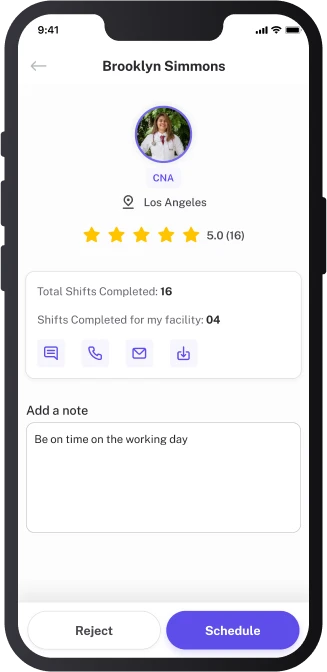 Facility App Profile Screen