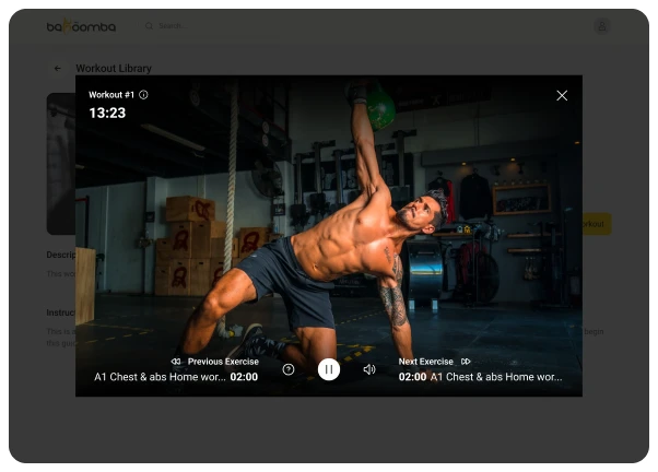 Fitness Portal User Panel Video Screen