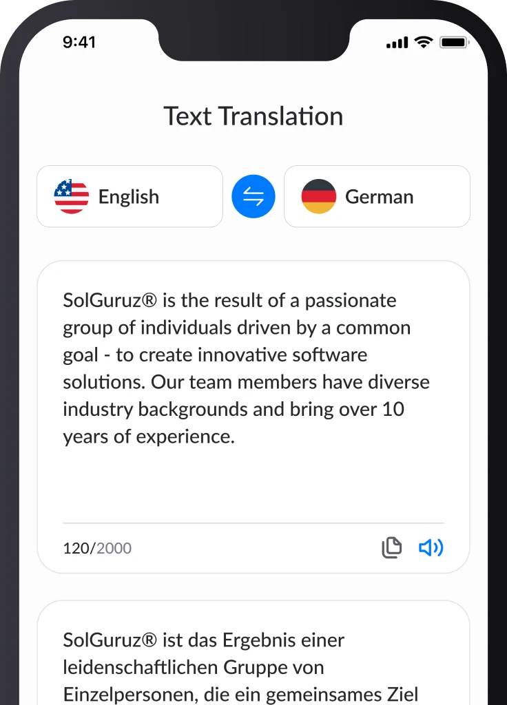 SolGuruz AI-Enabled Language Translator App