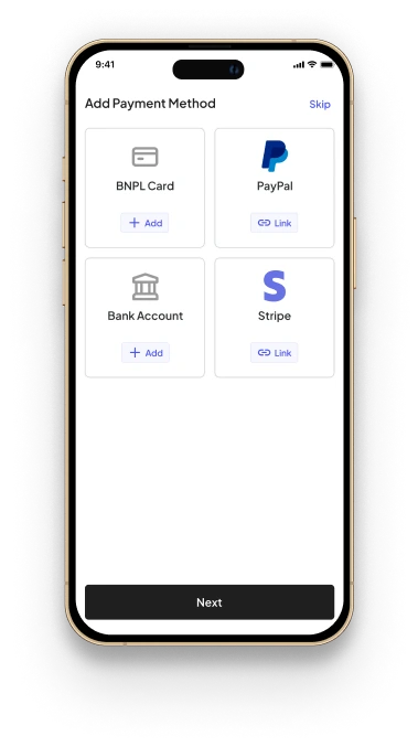 FlexiPe Online App Add Payments Screen