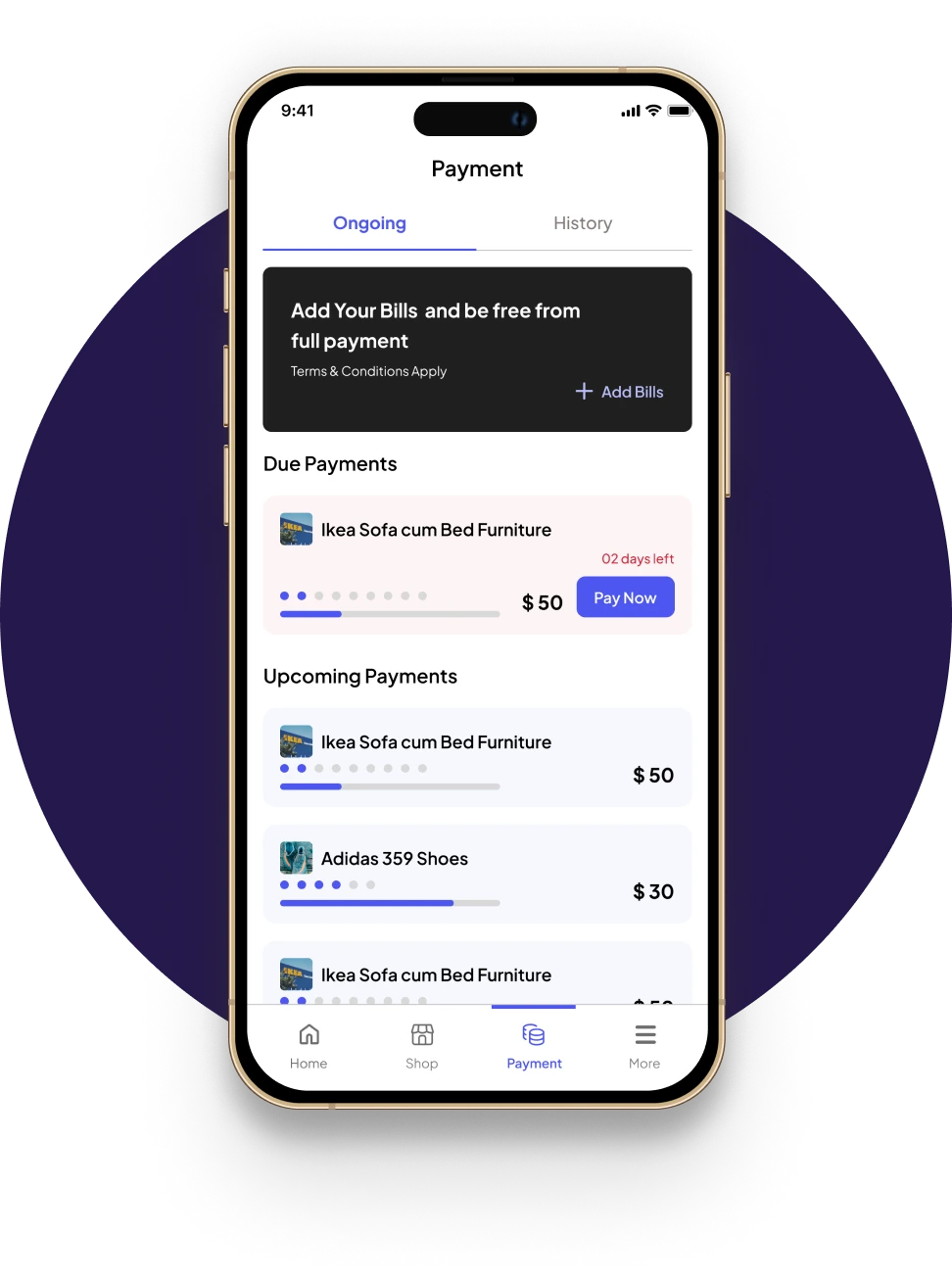 SolGuruz FlexiPe Online App UI Design Payment Screen
