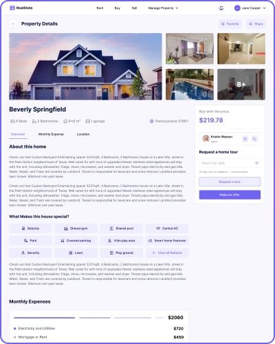SolGuruz Real Estate Website Portal Property Details