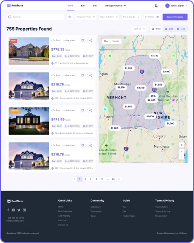 SolGuruz Real Estate Website Portal Property Map View