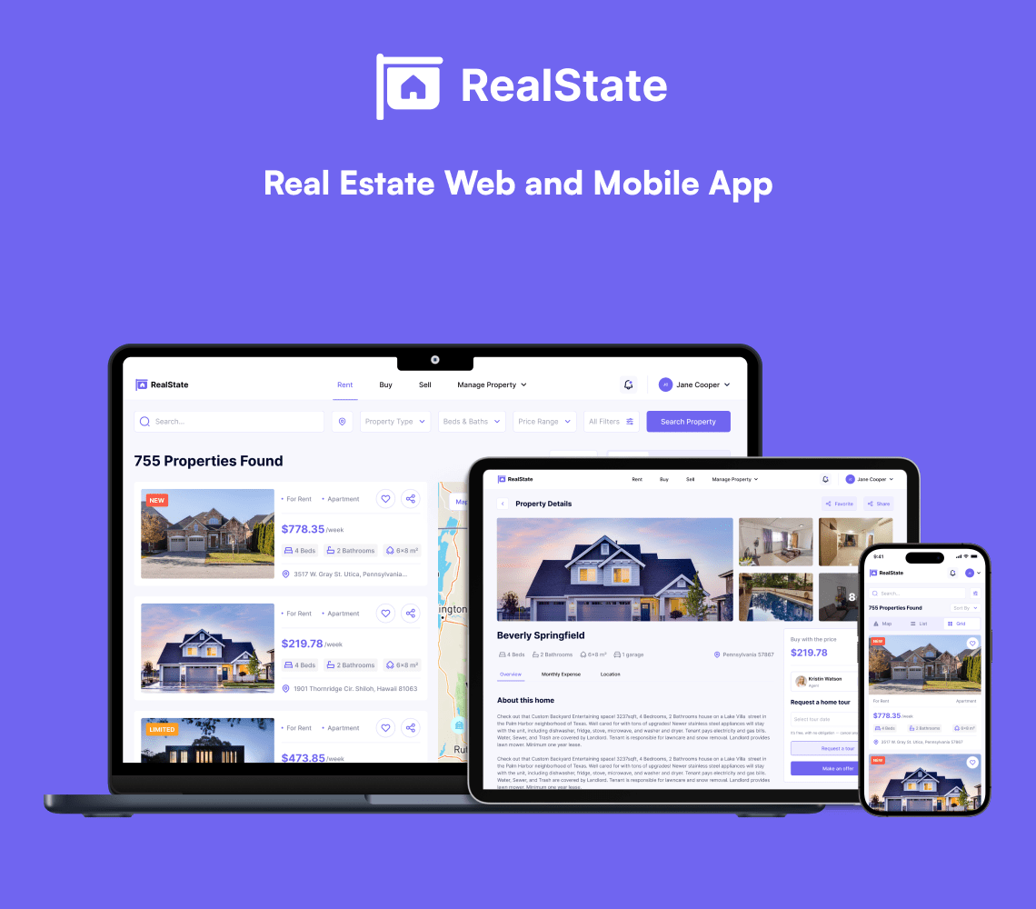 Real Estate Web and Mobile App Development